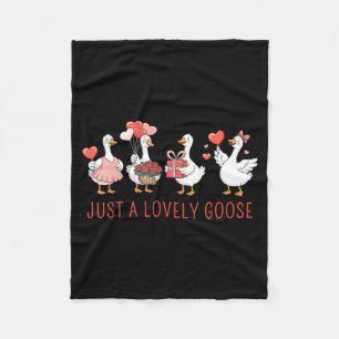 Nur eine liebenswerte Gans Süße Gans Valentinstag Fleecedecke