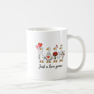 Nur eine Liebesgans Niedliche Valentinsgänse Herz Kaffeetasse