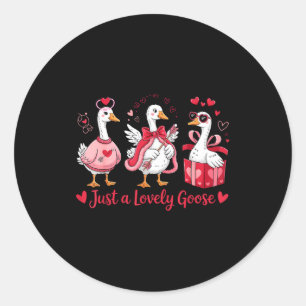 Nur eine liebevolle Gans Süße alberne Gans Valenti Runder Aufkleber