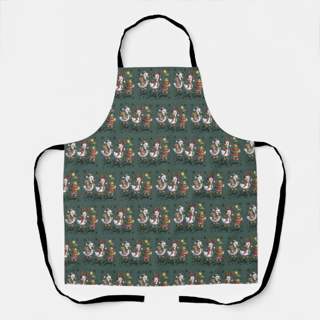 Nur eine lustige Gans Patchwork Weihnachtsente Lus Schürze (Vorderseite)