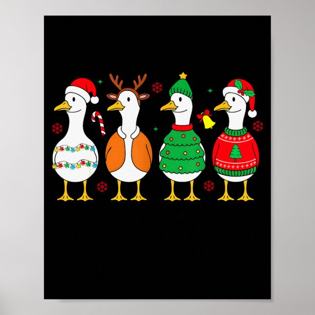 Nur eine lustige Goose Xmas Funny Santa Goose Chri Poster (Vorne)