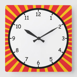 Nur eine lustige und bunte Splat-Wanduhr Quadratische Wanduhr
