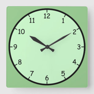 Nur eine lustige und farbenfrohe grüne Wanduhr