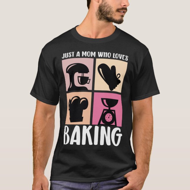 Nur eine Mama, die Lieben, Bäckerinnen backen Mutt T-Shirt (Vorderseite)
