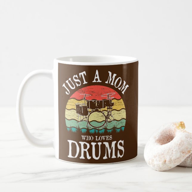 Nur eine Mama, die Trommeln Liebe  Kaffeetasse (Mit Donut)
