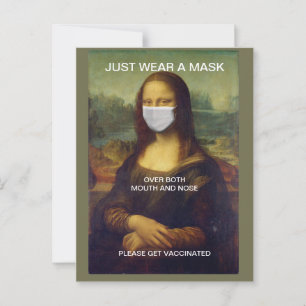 NUR EINE MASK MONA LISA POSTCARD TRAGEN POSTKARTE