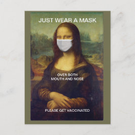 NUR EINE MASK MONA LISA POSTCARD TRAGEN POSTKARTE