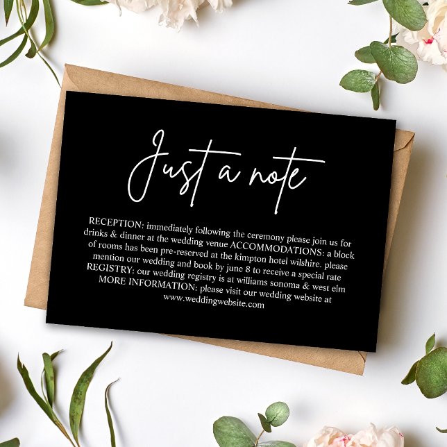 Nur eine minimale Black Wedding Enclosure Card Einladung (Von Creator hochgeladen)