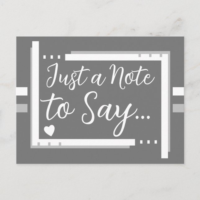 Nur eine Notiz, um grau zu sagen Postkarte (Vorderseite)