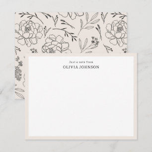 Nur eine Notiz von Border Boho Flowers Notizkarte Mitteilungskarte