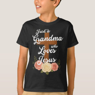 Nur eine Oma, die Jesus liebt, christliches Kreuz T-Shirt