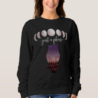 Nur Eine Phase Phasen Des Mondes Nacht Eule Lila F Sweatshirt