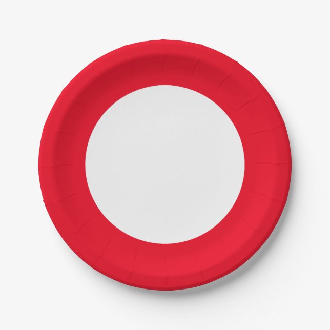 Nur eine rote Scharnierfarbe Pappteller (Vorderseite)
