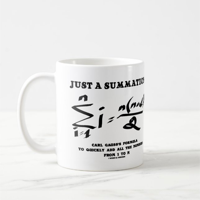 Nur eine Summierung Math Gleichung Carl Gauss Form Kaffeetasse (Links)