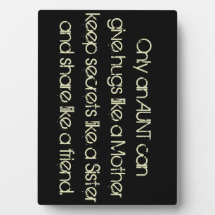 Nur eine Tante kann.....Family Friendship Plaque Fotoplatte