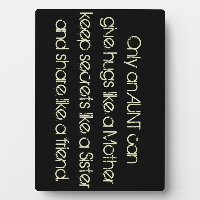 Nur eine Tante kann.....Family Friendship Plaque Fotoplatte (Vorderseite)