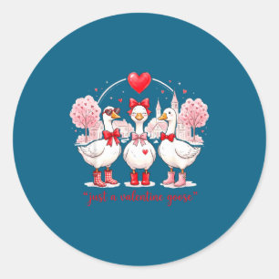 Nur eine Valentinsgans Kokette Alberne Gans Lustig Runder Aufkleber