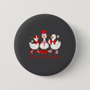 Nur eine Valentinsgans Kokette Valentinstag Sil Button