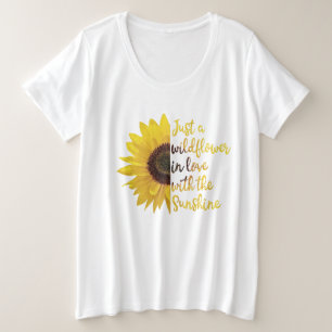Nur eine Wildblume in Liebe mit Sonnenschein Große Größe T-Shirt
