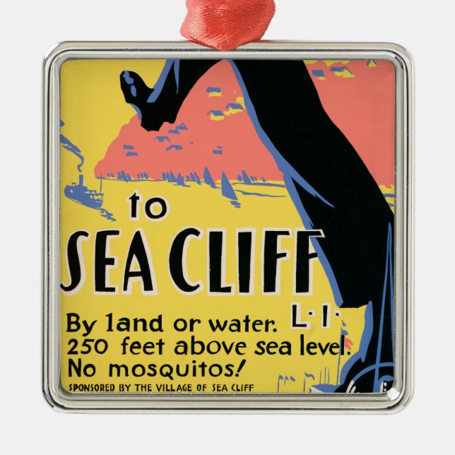 Nur einen langen Schritt bis zum Sea Cliff Silbernes Ornament (Vorne)
