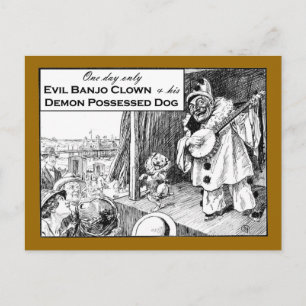 Nur einen Tag: Der böse Banjo Clown Postkarte
