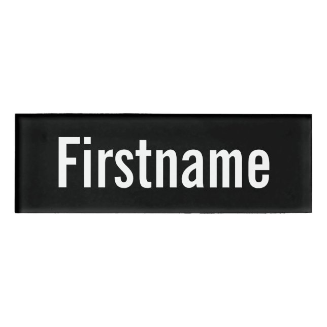 Nur einfacher Individuelle Name - Schwarzweiß Namenschild (Vorderseite)