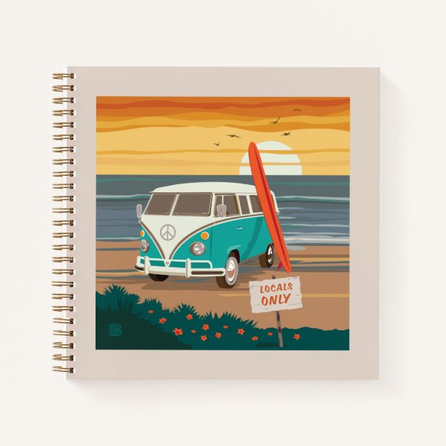 Nur Einheimische | VW Surf Van Notizbuch (Vorderseite)