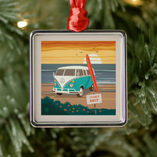 Nur Einheimische   VW Surf Van Ornament Aus Metall