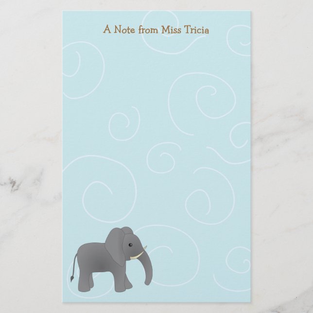 Nur Elephant Briefpapier (Vorderseite)