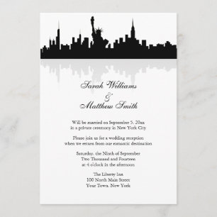 Nur-Empfang New York Skyline Hochzeits-Einladung Einladung