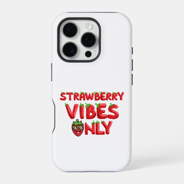 Nur Erdbeervibes iPhone Hülle (Rückseite)