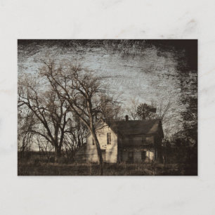 Nur Erinnerungen bleiben, verlassenes Bauernhaus Postkarte
