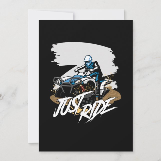 Nur fahren ATV Quad Racing Offroad 4x4 Rider Gesch Einladung (Vorderseite)