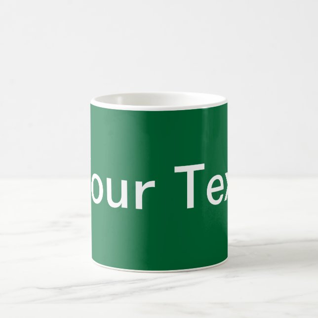 NUR FARBE / Dunkelgrün + Ihr Text Tasse (Mittel)