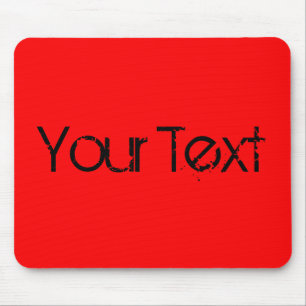 NUR FARBE / Feuer rot + Ihr Text Mousepad
