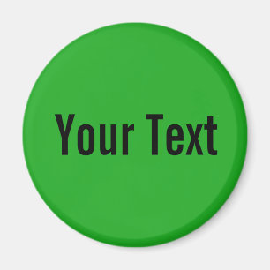 NUR FARBE/Grasgrün + Ihr Text Magnet