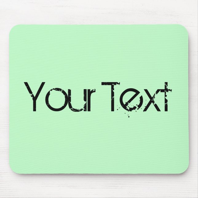 NUR FARBE / hell mint + dein Text Mousepad (Vorne)