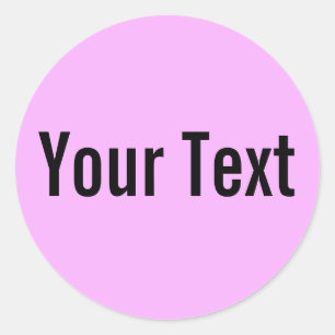 NUR FARBE Hellrosa + Ihr Text Runder Aufkleber