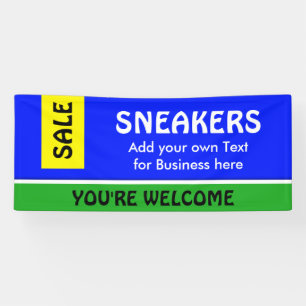 Nur Farbe königsblau gelb & Streifen + Ihre Idee Banner