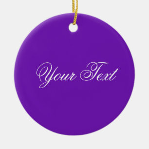 NUR FARBE / lila + dein Text Keramikornament