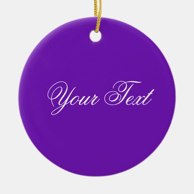 NUR FARBE / lila + Ihr Text Keramikornament (Vorne)