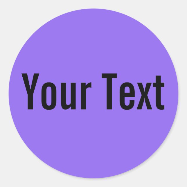 NUR FARBE | lila + Ihr Text Runder Aufkleber (Vorderseite)
