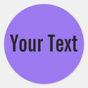 NUR FARBE   lila + Ihr Text Runder Aufkleber