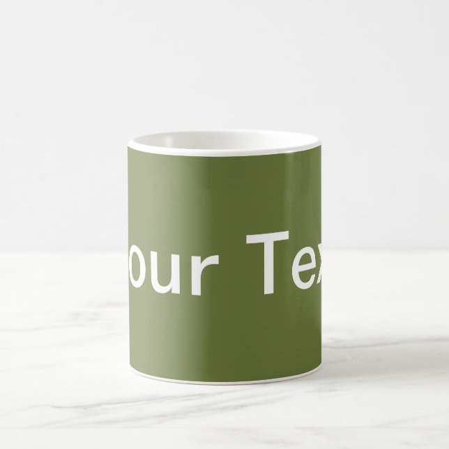 NUR FARBE / Olivengrün + Ihr Text Tasse (Mittel)