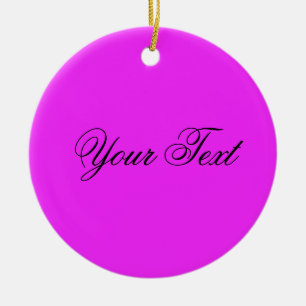NUR FARBE / Pink + Ihr Text Keramikornament