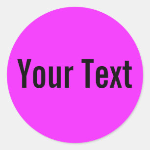 NUR FARBE   Rosa + Ihr Text Runder Aufkleber