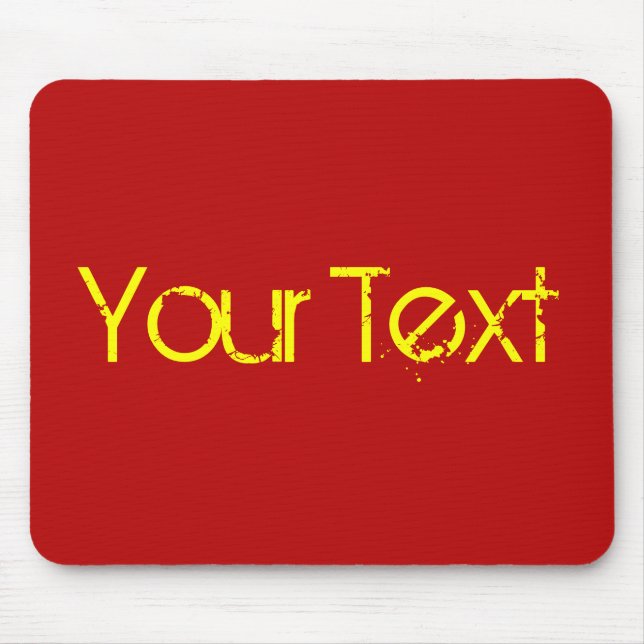 NUR FARBE / rot + Ihr Text Mousepad (Vorne)