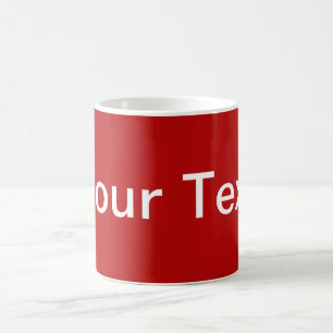NUR FARBE / rot + Ihr Text Tasse