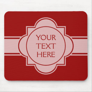 NUR FARBE / SCHALTFLÄCHE BANNweiß + Ihr Text Mousepad