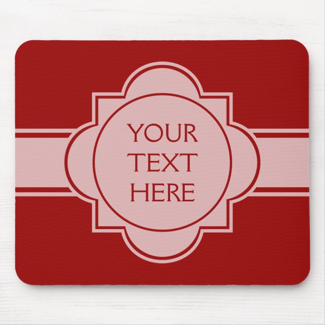 NUR FARBE / SCHALTFLÄCHE BANNweiß + Ihr Text Mousepad (Vorne)